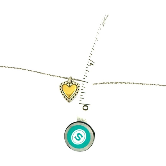 NEW Brighton Rendevous and Romance Reversible Heart Pendant Necklace Silver Gold - Picture 9 of 12